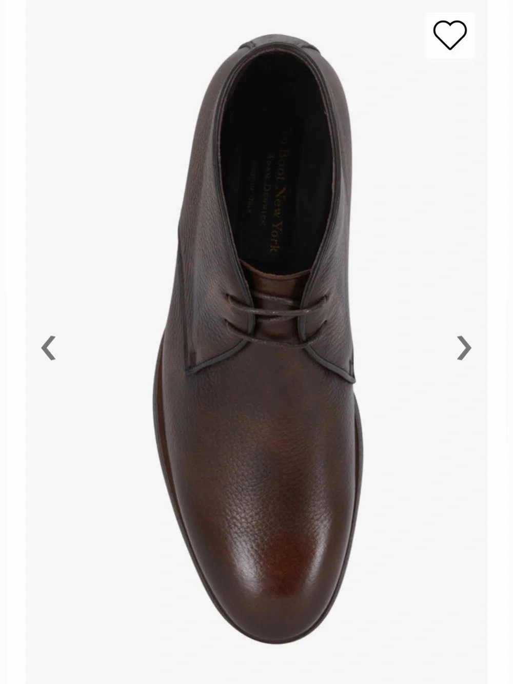 TO BOOT NEW YORK Calder Cognac Burnished Leather Chukka Boot 11M